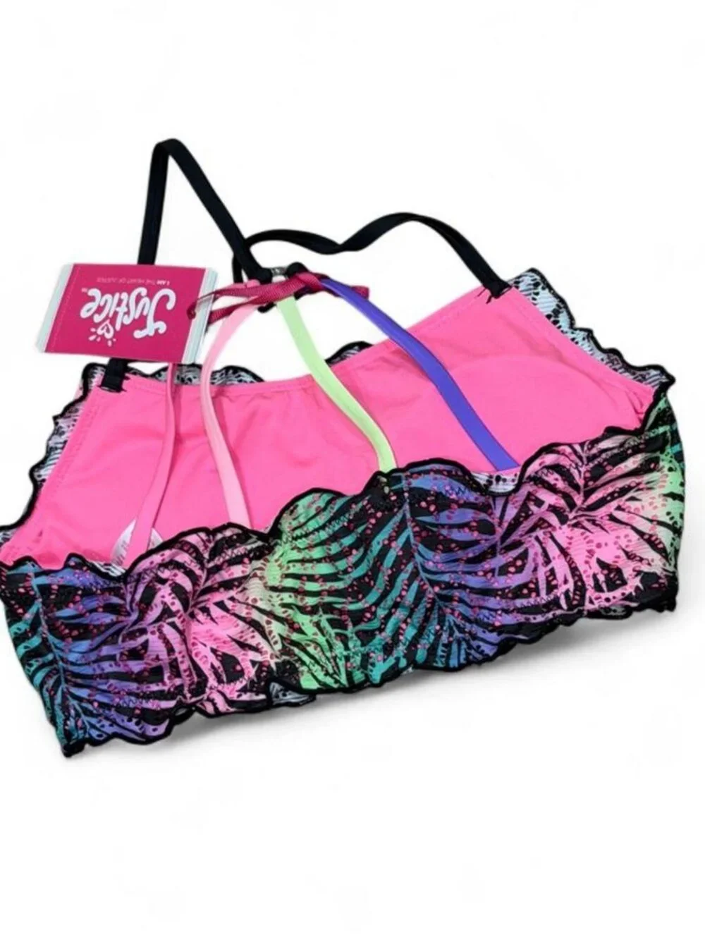 Justice Neon Palm Bikini Set